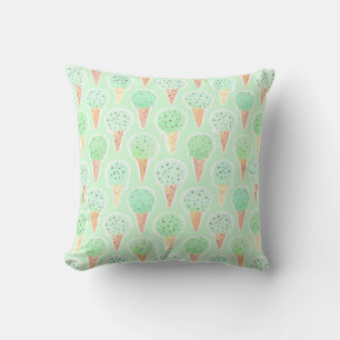 Mint en Chip Ice Cream Kegelpatroon Buitenkussen