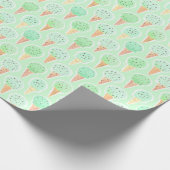 Mint en Chip Ice Cream Kegelpatroon Cadeaupapier (Hoek)