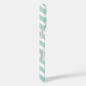 Mint en Coral Chevron Custom Monogram Case-Mate iPhone Case (Achterkant / Rechts)