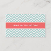 Mint en Coral Chevron Custom Monogram Visitekaartje (Achterkant)