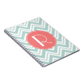 Mint en Coral Chevron Monogram notebook Notitieboek (Rechterzijde)