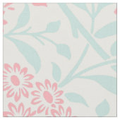 Mint en Coral Floral Damask Pattern Stof (Close Up)