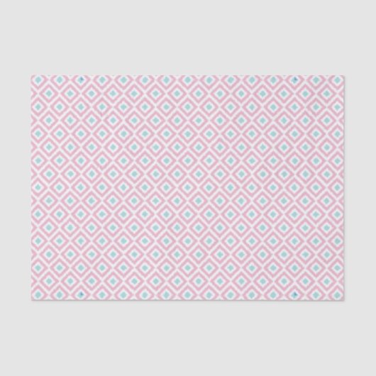 Mint en Coral Ikat Pattern Tissuepapier (Voorkant)