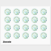 Mint en Faux Gold Floral Vrijgezellenfeest Ronde Sticker (Vel)
