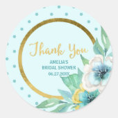 Mint en Faux Gold Floral Vrijgezellenfeest Ronde Sticker (Voorkant)