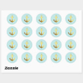 Mint en Faux Gold Foil Anchor Ronde Sticker (Vel)