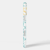 Mint en Geel Floral Damask Pattern Case-Mate iPhone Case (Achterkant / Rechts)