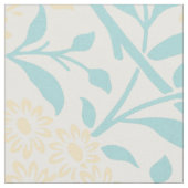 Mint en Geel Floral Damask Pattern Stof (Close Up)