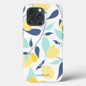 Mint en Geel Lemons Patroon Case-Mate iPhone Case (Achterkant)