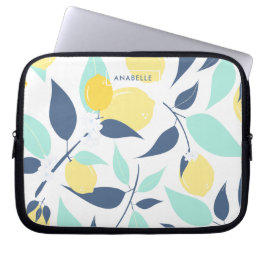 Mint en Geel Lemons Patroon Laptop Sleeve