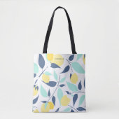 Mint en Geel Lemons Patroon Tote Bag (Voorkant)