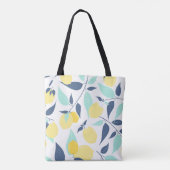 Mint en Geel Lemons Patroon Tote Bag (Achterkant)