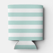 Mint en geel preppy strepenmonogram blikjeskoeler (Achterkant)