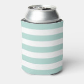 Mint en geel preppy strepenmonogram blikjeskoeler (Blikje Achterkant)