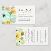 Mint en geel Visitekaartje Afsprakenkaartje (Voorkant / Achterkant)