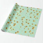 Mint en Glitter Goud Splatter Bruiloft Gift Wrap Cadeaupapier<br><div class="desc">Mint en Glitter Goud Splatter Bruiloft Gift Wrap</div>
