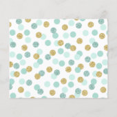 Mint en Gold Baby shower Naam Suggestie Kaarten (Achterkant)
