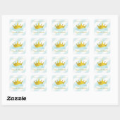 Mint en Gold Crown Princess Birthday Vierkante Sticker (Vel)