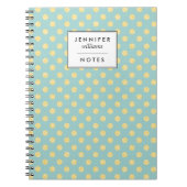 Mint en Gold Faux Glitter-Stippen op maat Notitieboek (Voorkant)