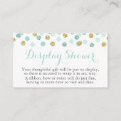 Mint en Gold Glitter Display Douche Inzetstuk Kaar Informatiekaartje (Voorkant)