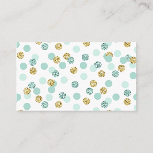 Mint en Gold Glitter Gift Registry Insert Kaarten (Achterkant)