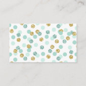 Mint en Gold Glitter Luier Raffle Ticket Kaarten (Achterkant)