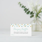 Mint en Gold Glitter Luier Raffle Ticket Kaarten (Staand voorkant)