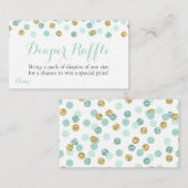 Mint en Gold Glitter Luier Raffle Ticket Kaarten (Voorkant / Achterkant)