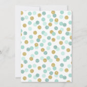 Mint en Gold Glitter Sip en Bekijk uitnodigingen (Achterkant)