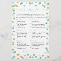 Mint en Gold Glitter Wat zit er in je telefoonspel