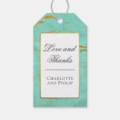 Mint en Gold Marble Pattern Hartelijk dank Cadeaulabel (Voorkant)