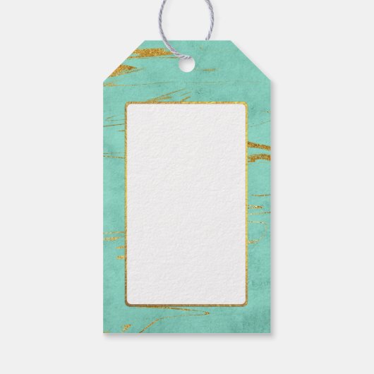 Mint en Gold Marble Pattern Hartelijk dank Cadeaulabel (Achterkant)