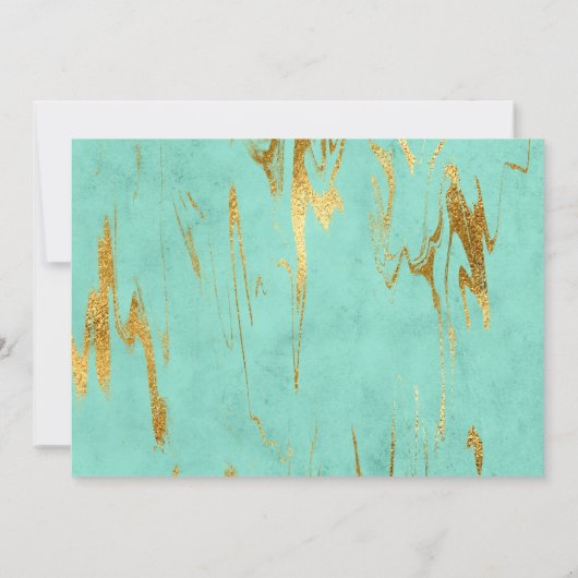 Mint en Gold Marble Photo Save the Date (Achterkant)