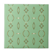 Mint en Gold Pattern Tegeltje (Voorkant)