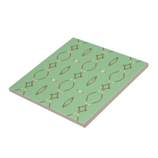 Mint en Gold Pattern Tegeltje (Zijkant)