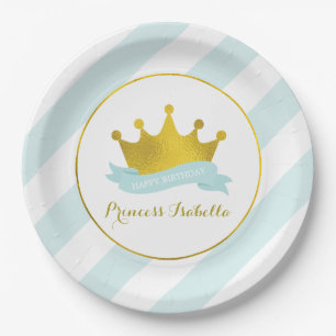 Mint en Gold Princess Birthday Party Papieren Bordje