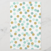 Mint en Gold raden het Baby Song Baby shower Game (Achterkant)