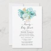 Mint- en Gold-Waterverf - Floral drive by Shower Kaart (Voorkant)
