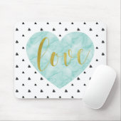 Mint en Gold Waterverf "Love" Muismat (Met muis)