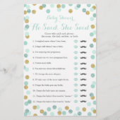 Mint en Goud Baby shower zei dat ze Game zei (Voorkant)