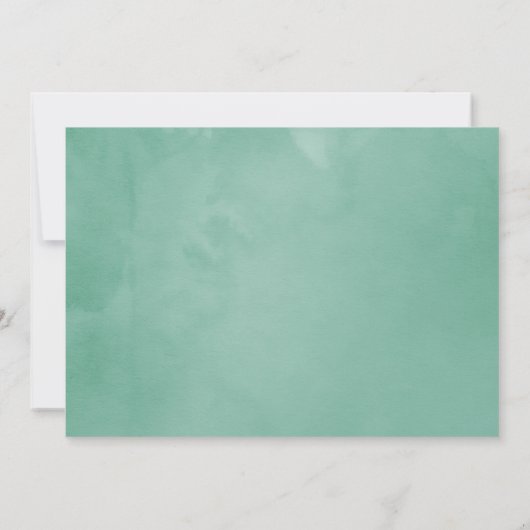 Mint en gouden bloemlichten bruiloft dank u bedankkaart (Achterkant)