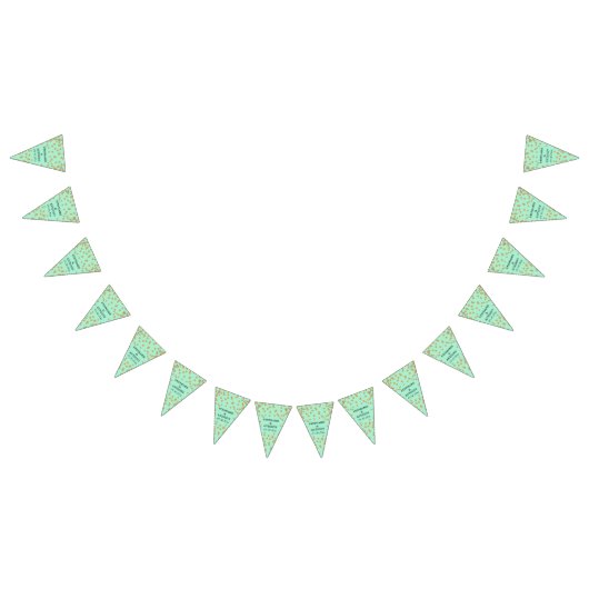 Mint en gouden Confetti bruiloft Vlaggetjes (Alle)