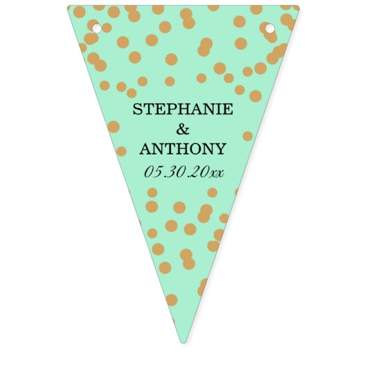 Mint en gouden Confetti bruiloft Vlaggetjes (Tweede vlag)