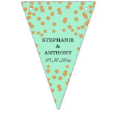 Mint en gouden Confetti bruiloft Vlaggetjes (Eerste vlag)