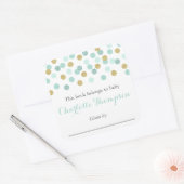 Mint en gouden Glitter Baby Bookplate Sticker Labe (Envelop)