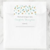 Mint en gouden Glitter Baby Bookplate Sticker Labe (Tas)