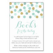 Mint en gouden glitter Breng een boek Kaart Insert (Voorkant)