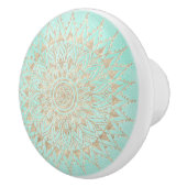 Mint en gouden mandala keramische knop (Rechts)