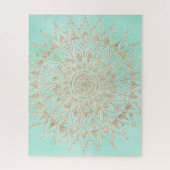 Mint en gouden mandala legpuzzel (Verticaal)
