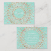 Mint en gouden mandala visitekaartje (Voorkant / Achterkant)